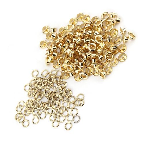 Cryfokt Leder -Loch -Loch Set, Bastel 5 mm Ösen, Metall Ötenknopf Metall Treffen für Canvas Wäschelderder für Heim oder Bastelprojekte (GOLD) von Cryfokt