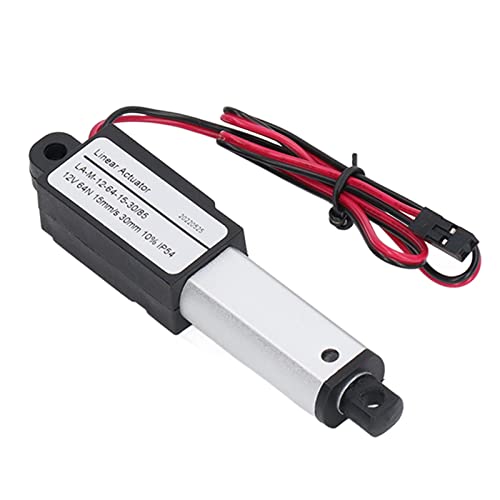 Cryfokt Mini 12V Wasserdicht Linearer Aktuator, Geschwindigkeit 15 Mm/s, 64n, Mikroaktuator, Aluminium, ABS -Mikromaterial Linearer Aktuator für Landwirtschaftliche Maschinen, Roboter, (30 mm) von Cryfokt