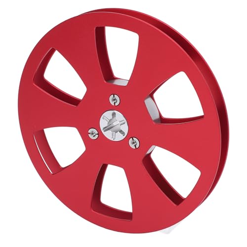 Cryfokt Öffnen Sie die Reel Sound Tape Leere Rolle, Leichte Aluminiumlegierung Anti -Biegemittel 1/4 5in Leeres Klebeband -Reel Austausch für Nagra Rollen Zum Recorder (Rot) von Cryfokt