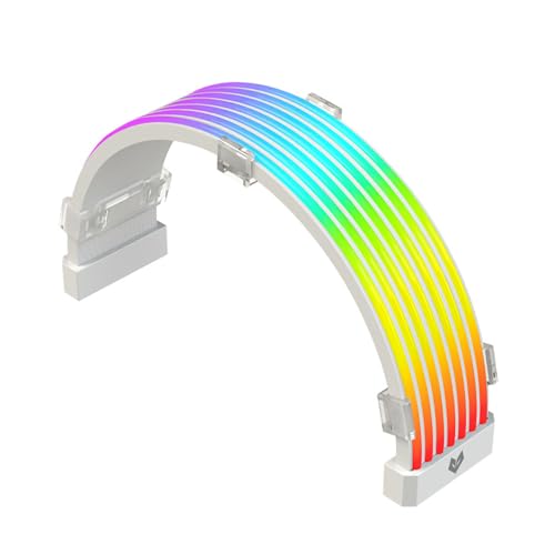 Cryfokt RGB-Stromverlängerungskabel-Kit, Netzteil-ARGB-umhülltes Synchronisiertes ATX-Kabel-Kit mit LED-Diffusionsröhre, 5V 3Pin Motherboard-PC-Kabel für Corsair von Cryfokt