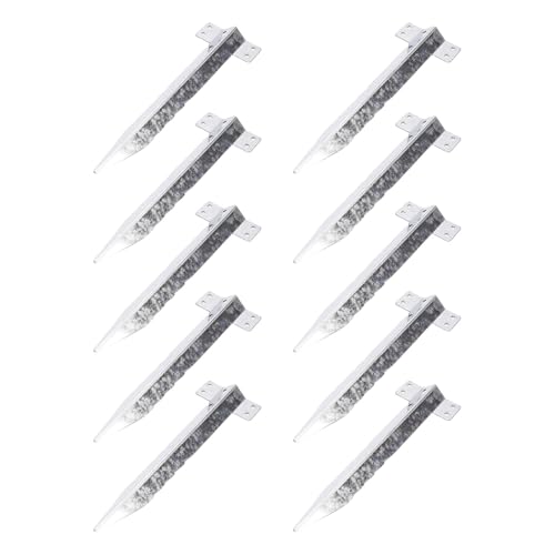 Cryfokt Schläfer -Stakes, 10 Pack -Jagge Eisenbahnschläferklassen Easy Installation Verzinkter Stahl für Pflanzerbetten von Cryfokt