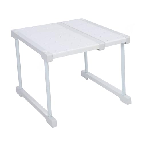 Cryfokt Schrank Organizer Regal, Schrank Aufbewahrungsregal Stapelbarer Teiler für Badezimmer (Länge 27-38 cm / 10,6-15 Zoll) von Cryfokt