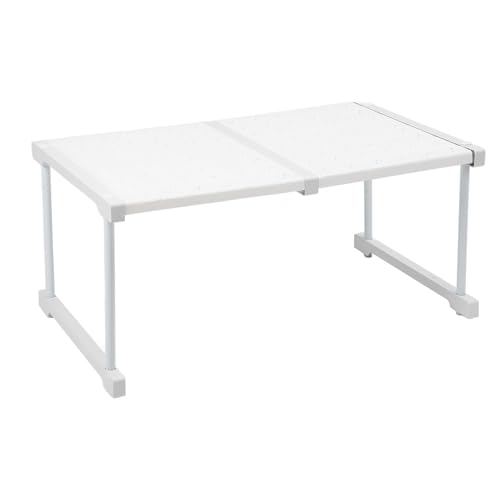 Cryfokt Schrank Organizer Regal, Schrank Aufbewahrungsregal Stapelbarer Teiler für Badezimmer (Länge 47-68cm / 18.5-26,8in) von Cryfokt