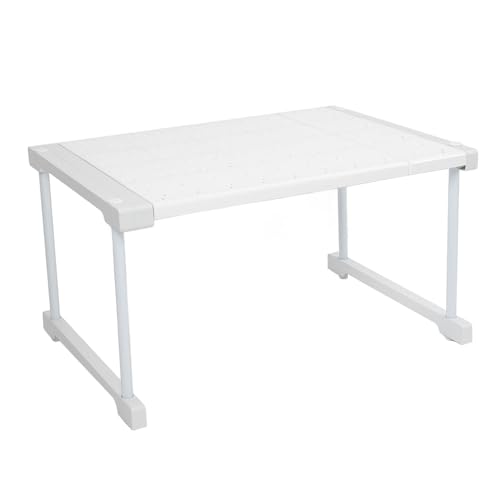 Cryfokt Schrank Organizer Regal, Schrank Aufbewahrungsregal Stapelbarer Teiler für Badezimmer (Länge 67-88cm / 26,4-34,6in) von Cryfokt