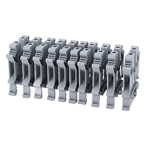 Cryfokt Schraubtyp Anschlussblock, 100 Stück Gute Leitfähigkeit DIN -Schienenhalterung Klemmen Flammhemmende Isoliert für Elektrische Anschlüsse von Cryfokt