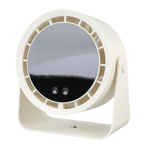 Cryfokt Schreibtischluftzirkulator Lüfter, Schreibtisch Turbo Lüfter 2400mAh Wieder Aufladen Digitale Display Hochgeschwindigkeit 100 Geschwindigkeiten für Home Office Travel (Beige) von Cryfokt