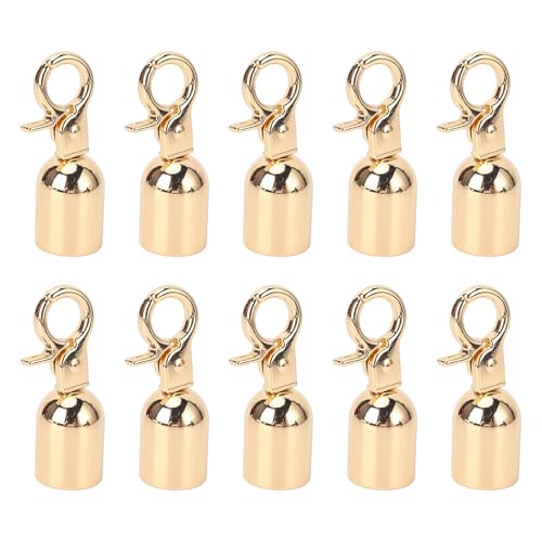 Cryfokt Seilendekappe, Sichere Fixierungsseilende Snap Hook Sturdy Zink Legierung 10 Sätze 15,5 Mm Durchmesser mit 15,8 Mm Schrauben für Beutel (GOLD) von Cryfokt