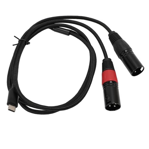 Cryfokt Typ C Bis 2 XLR -Leistungsverstärker -Schallkabel, Typ C zu XLR Männlich Schallkabel Clear Sound Stall Getriebe für Tablet (2m) von Cryfokt