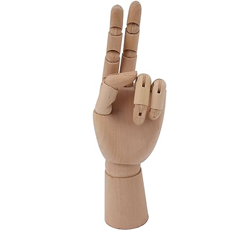 Flexibles Handmodell aus Holz, 12 Zoll Künstlerpuppen-Handmodell, Holzhandmodell Zum Skizzieren, Zeichnen, Malen, Bewegliche Figur mit Rutschfestem (7116A 0201 Rechtshänder klein) von Cryfokt