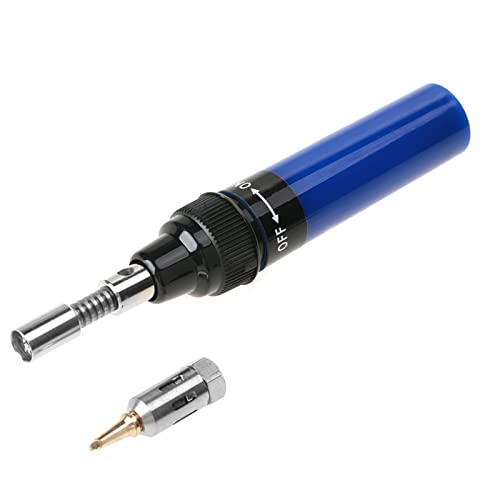 Schweißen Stift Werkzeug, Schnurlose Butangas-Lötpistole, Tragbarer Gaslötkolben, Praktische Mini-Taschenlampe für Elektronik, Schmuck, Schweißen (blau) von Cryfokt