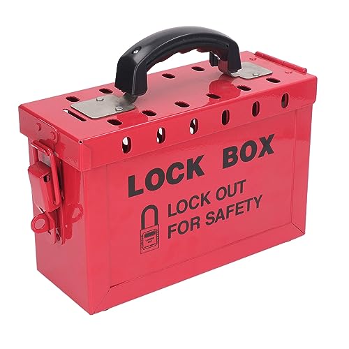 Cryfokt Lockout Tagout Group Lockout Box, Tragbare Sicherheits-Vorhängeschlossbox LOTO Box mit Klappdeckel und Riegel, 13 Gauge Edelstahl Red Lockout Box für Lock Out Tag Out Station Cryfokt Lockout Tagout Group Lockout Box, Tragbare Sicherheits-Vorhängeschlossbox LOTO Box mit Klappdeckel und Riegel, 13 Gauge Edelstahl Red Lockout Box für Lock Out Tag Out Station von Cryfokt