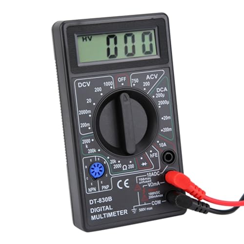 Voltmeter, Multimeter, Amperemeter, Tragbar für Zuhause und Schule (DT-830B schwarz) von Cryfokt