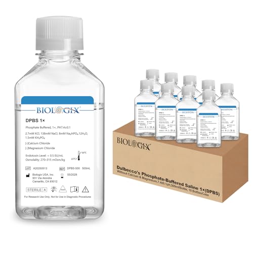 10 Stück 500ml Phosphat Pufferlösung ohne Kalzium und Magnesium, DPBS Pufferlösung, 1X Konzentrat, 7.4PH, 0.1μm Filtration, Sterilisieren (10 Stück 500ml) von CryoKing