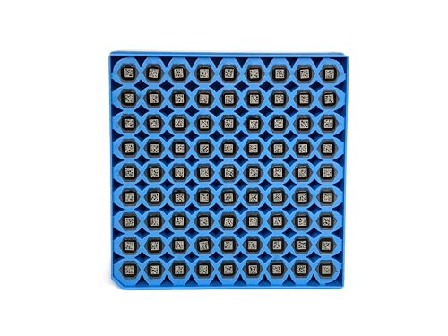12 Stück 2ml Probenröhrchen mit Kryobox, 81 Gitter Kryoröhrchen Box, Kunststoff Kryoröhrchen mit Identifikationscode, Kryo Röhrchen mit Schraubverschluss für Laborbedarf, 81 Probenröhrchen+1 Kryobox/S 12 Stück 2ml Probenröhrchen mit Kryobox, 81 Gitter Kryoröhrchen Box, Kunststoff Kryoröhrchen mit Identifikationscode, Kryo Röhrchen mit Schraubverschluss für Laborbedarf, 81 Probenröhrchen+1 Kryobox/S von CryoKing