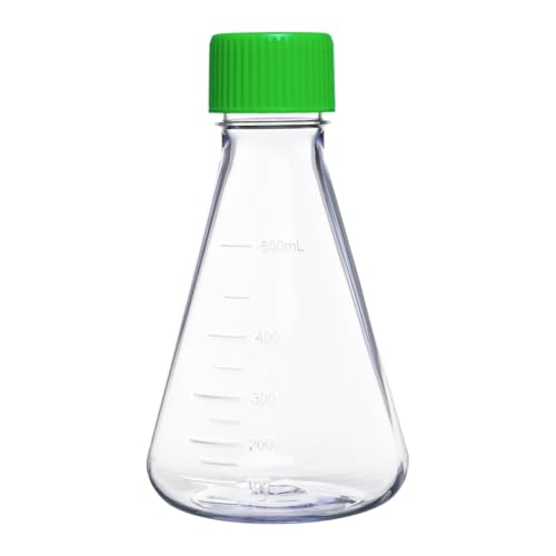 12 Stück Erlenmeyer Flasche, 125ml Erlenmeyer-Kolben Kunststoff, Konischer Kolben Mit Schraubverschluss Für Laborarbeiten Chemie Experimente Und Wissenschaftliche Anwendungen (12 Stück-500ml) von CryoKing