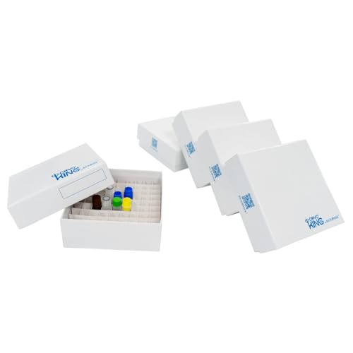 5 stücke kryobox, mikrozentrifugenröhrchenbehälter aus karton, kryogene aufbewahrungsboxen für die lagerung von 1,5-2,0 millilitern mikroröhrchen und kryogeräten, 81 gitter, Ohne Film von CryoKing
