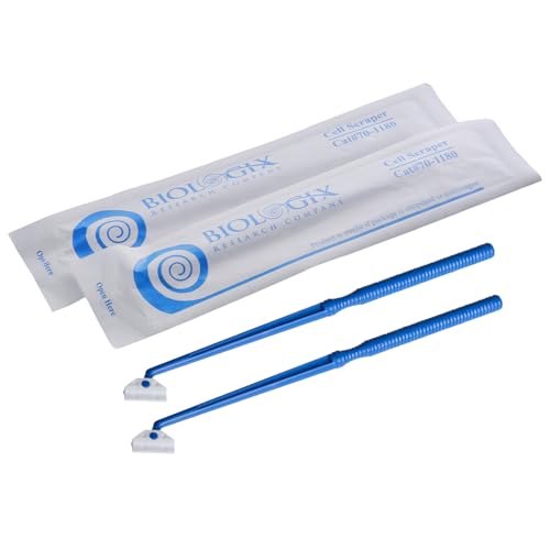 CryoKing 100 Stück Zellkulturschaber, Multi-Position 18cm Griff Polyethylen Zellschaber Steril, Einzeln Verpackt von CryoKing