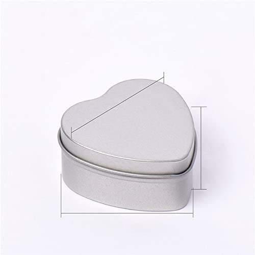 Crysdaralovebi 12 Stück herzförmige leere Aluminium-Metalldosen mit durchsichtigem Fenster DIY Kerzenherstellung Behälter Formen Süßigkeiten Geschenke Verpackung Box (ohne Fenster) von Crysdaralovebi