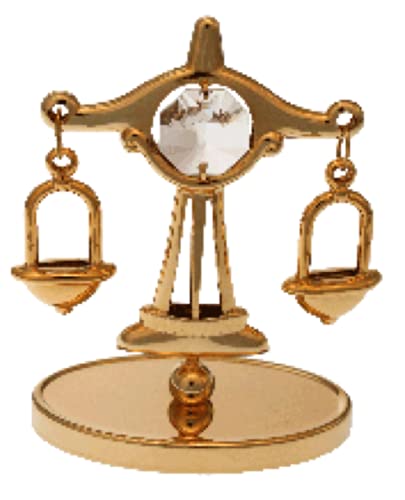 Crystal Temptations 4485 Sternzeichen Tierkreiszeichen Waage Libra stehend 70 x 65 mm Gold Plated Swarovsky Spectra Crystal 24 Karat Echtgold Auflage anlaufgeschützte Miniatur von Crystal Temptations