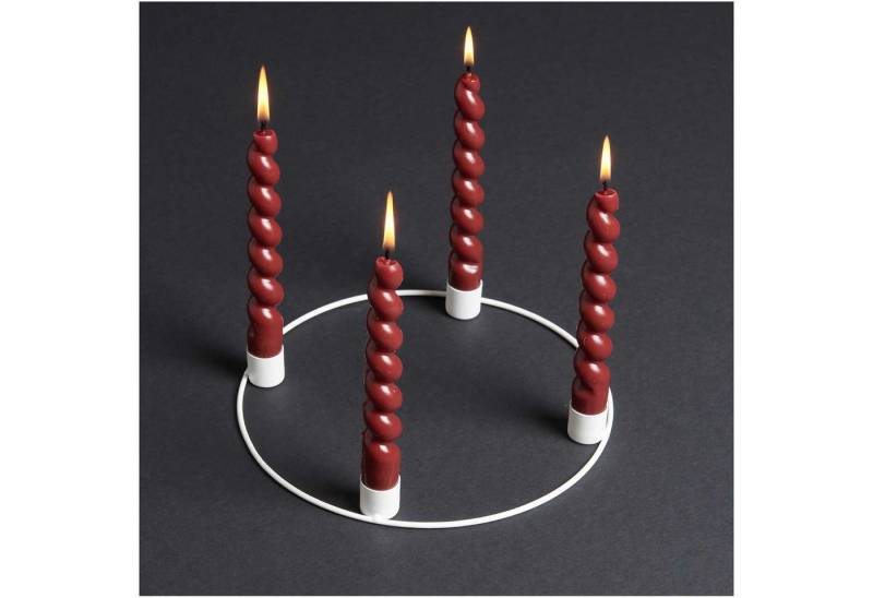 Crystal and Sage Jewelry Adventskranz Adventskranz aus Metall in weiß-matt von Crystal and Sage Jewelry
