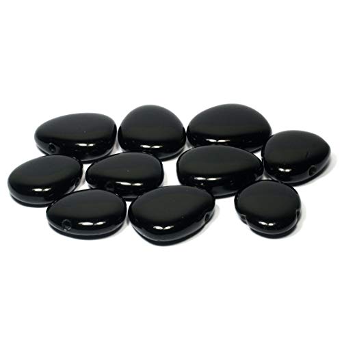 Trommelstein gebohrt, schwarzer Obsidian Trommelstein gebohrt, schwarzer Obsidian von CrystalAge