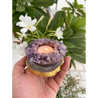 Amethyst Teelichthalter - Edelstein Teelicht - Kristall Achat Natürlicher von CrystalCarvingsIndia
