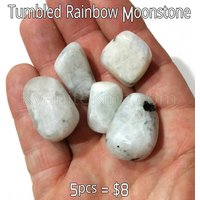 Regenbogen Mondstein Edelsteine | 5Er Set Kleine Größe von CrystalEarthSupply