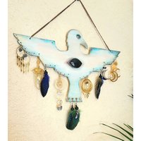 Labradorit Kristall, Hängeohrringe, Holzohrringe, Schmuckhalter, Hängender Ohrringhalter, Wand Kunst Totem von CrystalSpellsStore