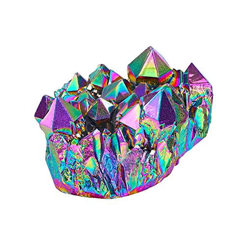 CrystalTears Bergkristall Rohstein Natürlich Bergkristall Druse mit Titanium Coated unregelmäßige Kristall Cluster Reiki Healing Heimdekoration CrystalTears Bergkristall Rohstein Natürlich Bergkristall Druse mit Titanium Coated unregelmäßige Kristall Cluster Reiki Healing Heimdekoration von CrystalTears