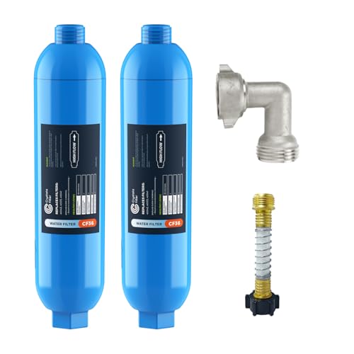 Crystala RV/Marine Wasserfilter mit 2 flexiblen Schlauchschutz, reduziert schlechten Geschmack, Gerüche, Chlor und Sedimente im Trinkwasser, 2 Stück von Crystala Filters