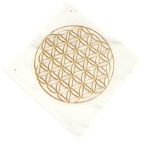 Räucherstäbchenhalter Aus Marmor Mit Goldener Blume Des Lebens von CrystalandSageShop