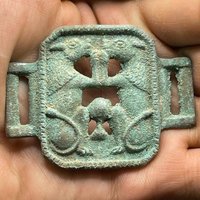 Antike Bakterien Bronze Schnalle Indo Griechisch Bactrain 2 Maus Graviert Amuelt von CrystalballStore