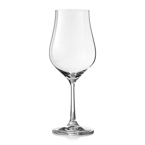 Crystalex 6er Set - Stielglas Tulpenform Elegant Universal Langlebig & Kristallklar Bruchsicheres Weinglas am besten für Weiß- oder Rotwein - Made in Europe - 350ml, Tulipa-40894-350ml, farblos von Crystalex