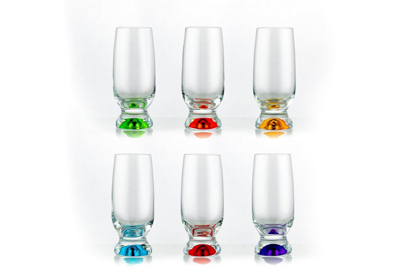 Crystalex Bierglas Gina Sprayed Biergläser Longdrinks 350 ml 6er Set, Kristallglas, mehrfarbig, Kristallglas von Crystalex