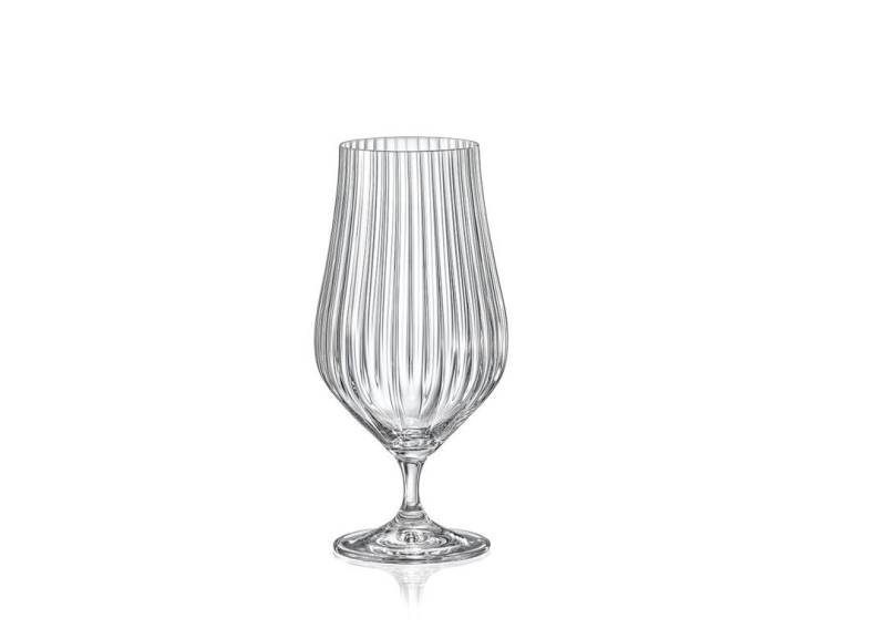 Crystalex Bierglas Tulipa Optic 540 ml 6er Set, Kristallglas, geriffelt, Kristallglas von Crystalex