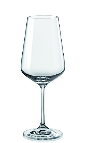 Crystalex Bohemia Rotweingläser mit langem Stiel - 6 Stück - einzigartige und ästhetische Stielgläser - große 450 ml Größe von Crystalex