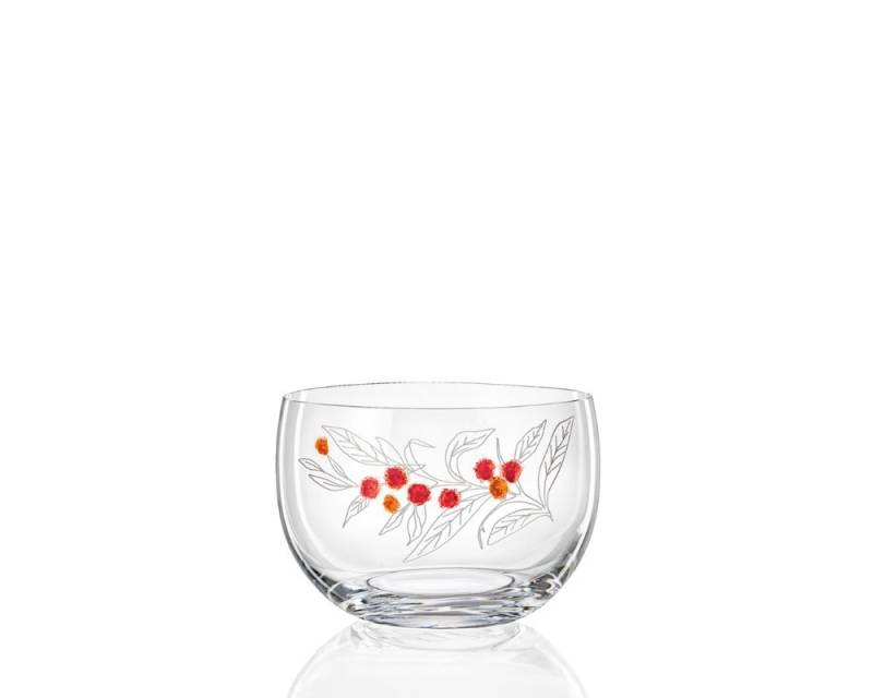 Crystalex Dekoschale Schale Bowl Obstschale Vogelbeere Kristallschale Tupfer-Technik 200 mm (1, Schale), Kristallschale von Crystalex