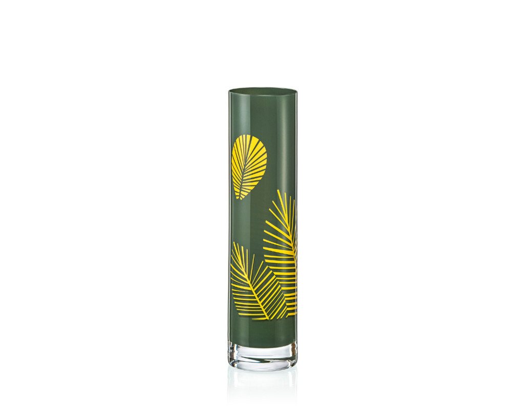 Crystalex Dekovase Vase Spring Grün S1703 Kristallvase 240 mm (eine Vase), Kristallglas, besprüht, Aufdruck von Crystalex