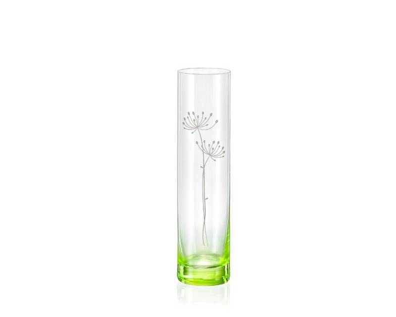 Crystalex Dekovase Vase Spring grün K0800 Kristallvase 240 mm (Einzelteil, 1 St., 1 x Vase), Blumen Gravur, Kristallglas von Crystalex