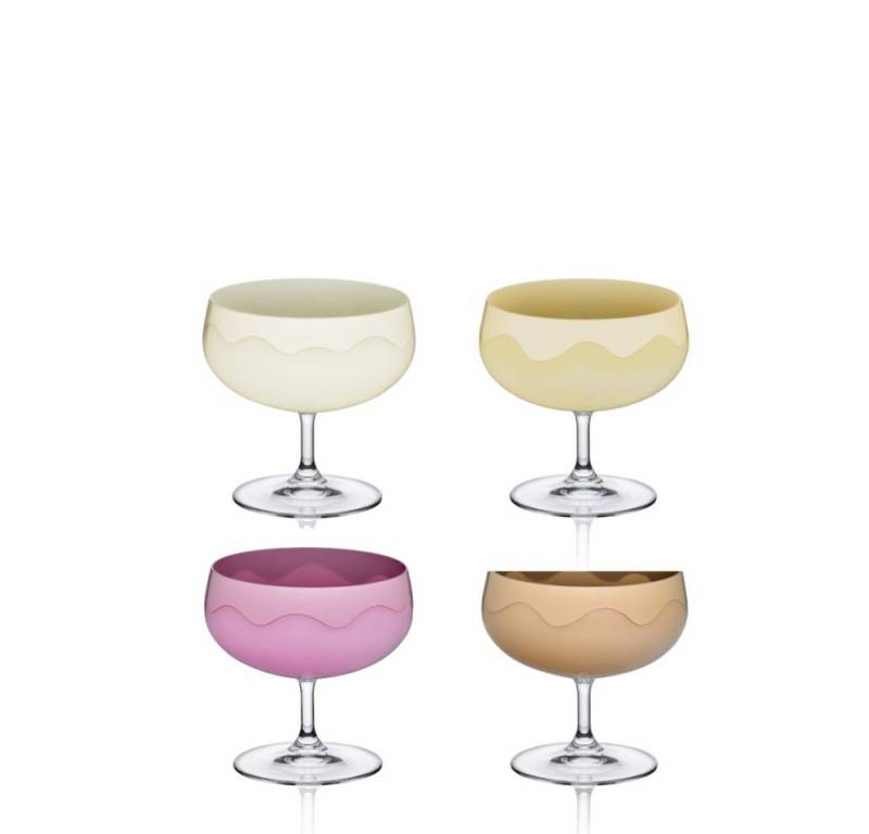 Crystalex Eisschale Eisbecher Candyland Kristallglas 340 ml 4er Set, Kristallglas, (4er Set, 4-tlg), Kristallschale, 4 unterschiedliche Farben von Crystalex