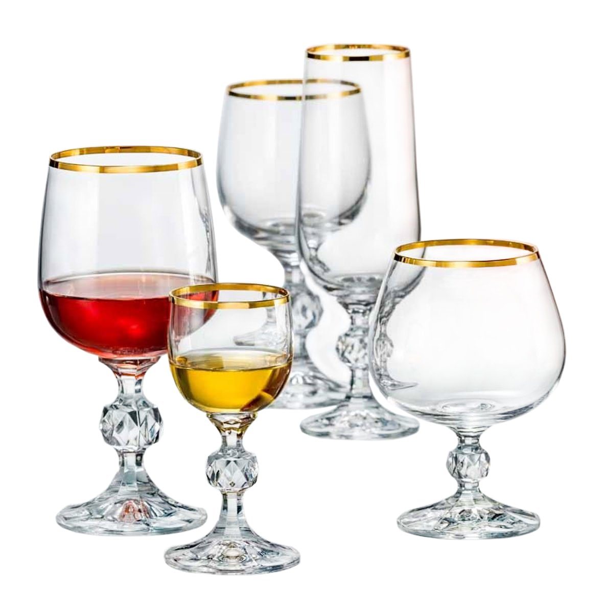 Crystalex Gläser-Set Celebration Set 24 teilig, Kristallglas, Kristallglas, Goldrand von Crystalex