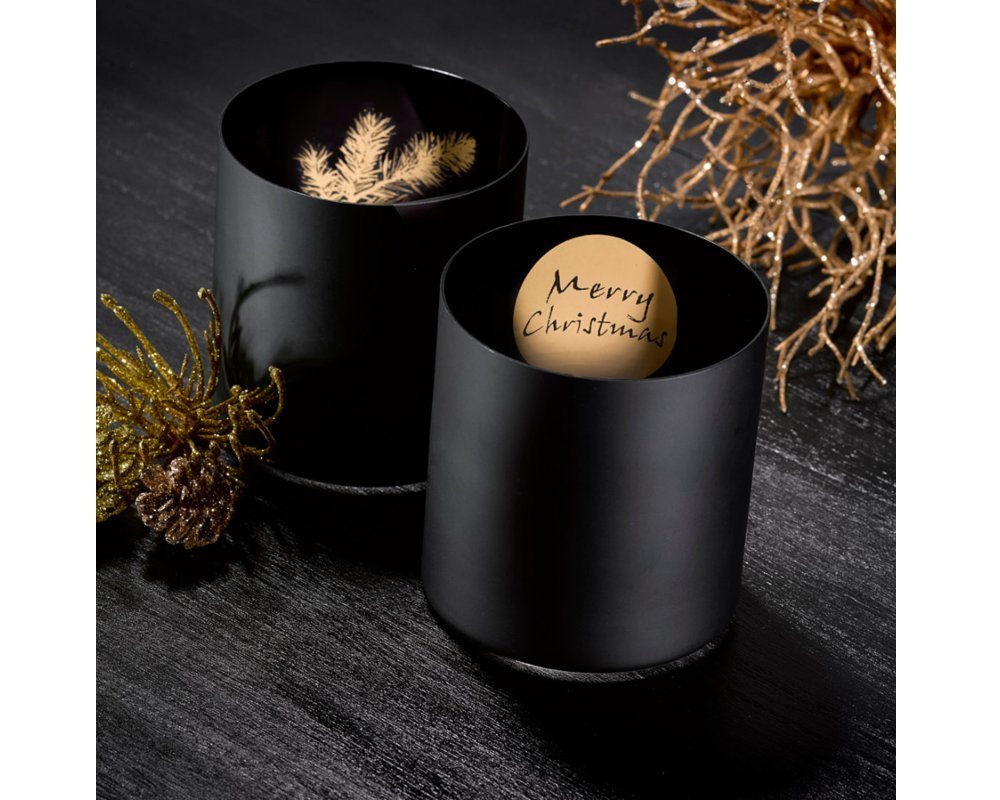 Crystalex Kerzenhalter Weihnachtskerzenhalter Kerzenhalter Silva weiß oder schwarz (Set, 2 St., 2 x Teelichter), Kristallglas, 2er Set, einfarbig mit Gold von Crystalex