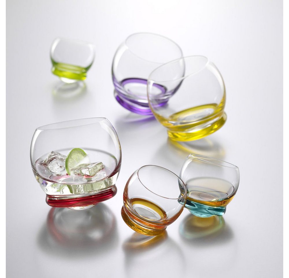 Crystalex Schnapsglas Crazy Mini 60 ml, Kristallglas, kegelförmigen Boden, schwingen leicht Hin und Her von Crystalex