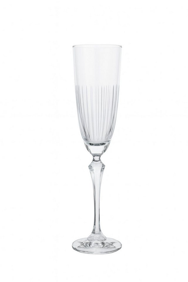 Crystalex Sektglas Elisabeth Wedge matt Schliff, Kristallglas, Kristallglas, senkrecht geschliffen, matt von Crystalex