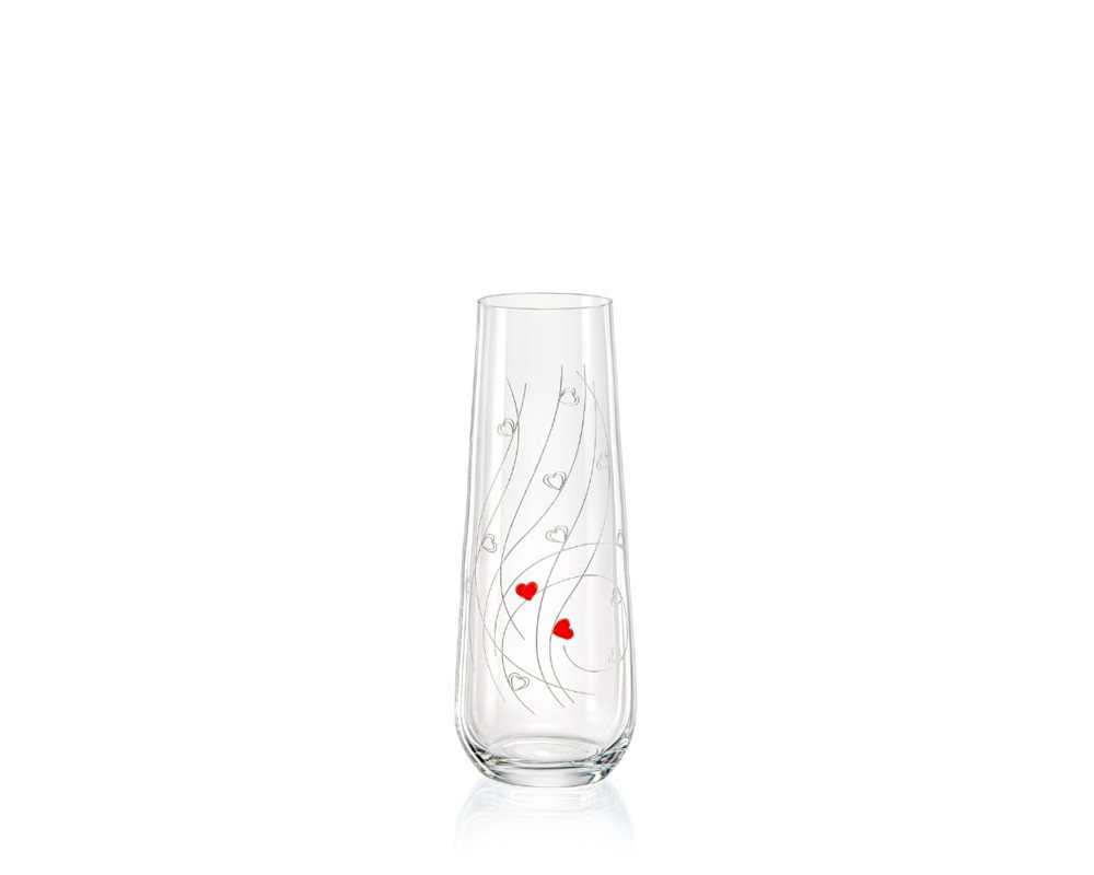 Crystalex Sektglas SPARKLY LOVE Herz 250 ml 2er Set, Kristallglas, Kristallglas, Gravur von Crystalex