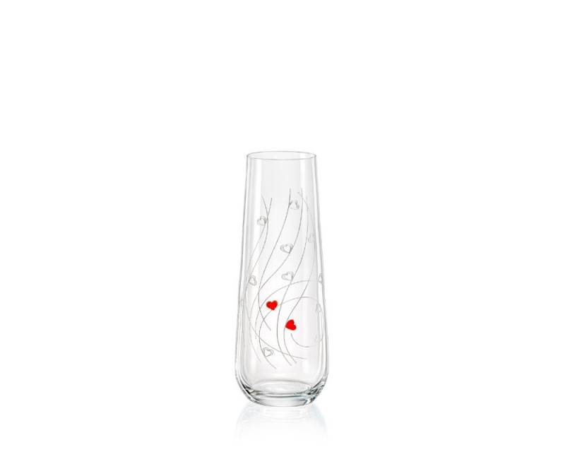 Crystalex Sektglas SPARKLY LOVE Herz 250 ml 2er Set, Kristallglas, Kristallglas, Gravur von Crystalex