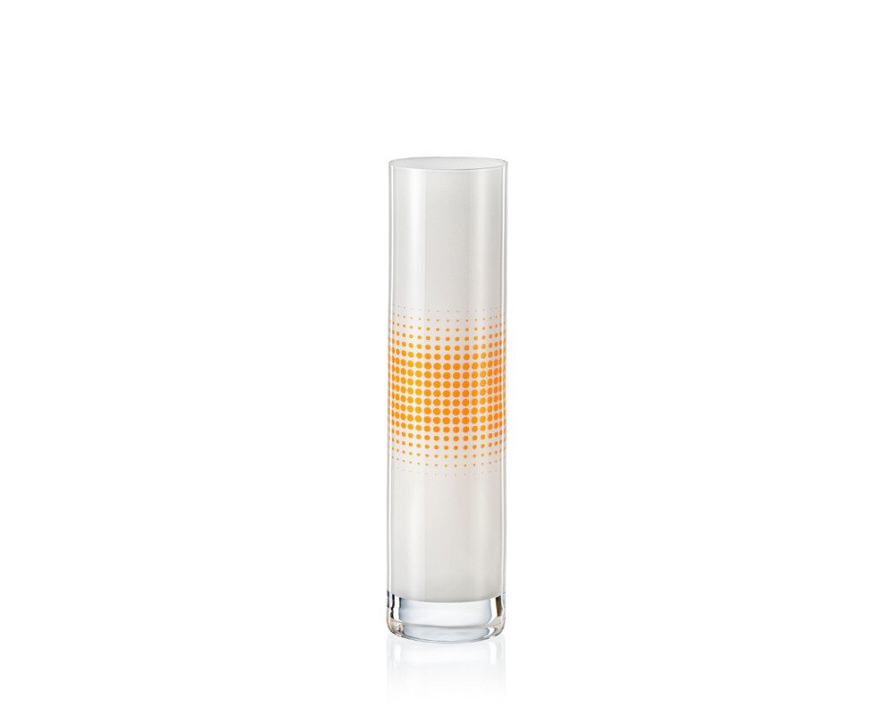 Crystalex Tischvase Spring weiß-grau orange S1708 Kristallvase 240 mm (1 St., 1 x Vase), Kristallglas, besprüht, bedruckt von Crystalex