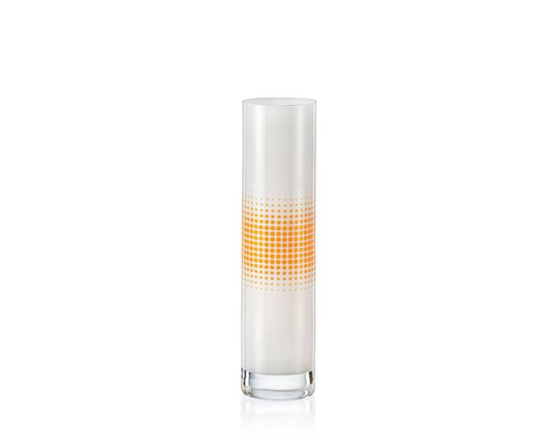 Crystalex Tischvase Spring weiß-grau orange S1708 Kristallvase 240 mm (1 St., 1 x Vase), Kristallglas, besprüht, bedruckt von Crystalex