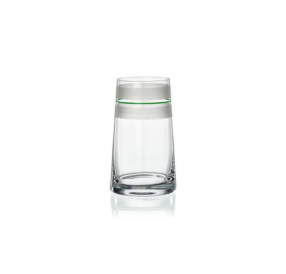 Crystalex Tischvase Vase Dekovase Kristallvase Stripes rot, gelb, blau oder grün 180 mm (1 St., 1 Vase), Kristallglas, handbemalt von Crystalex
