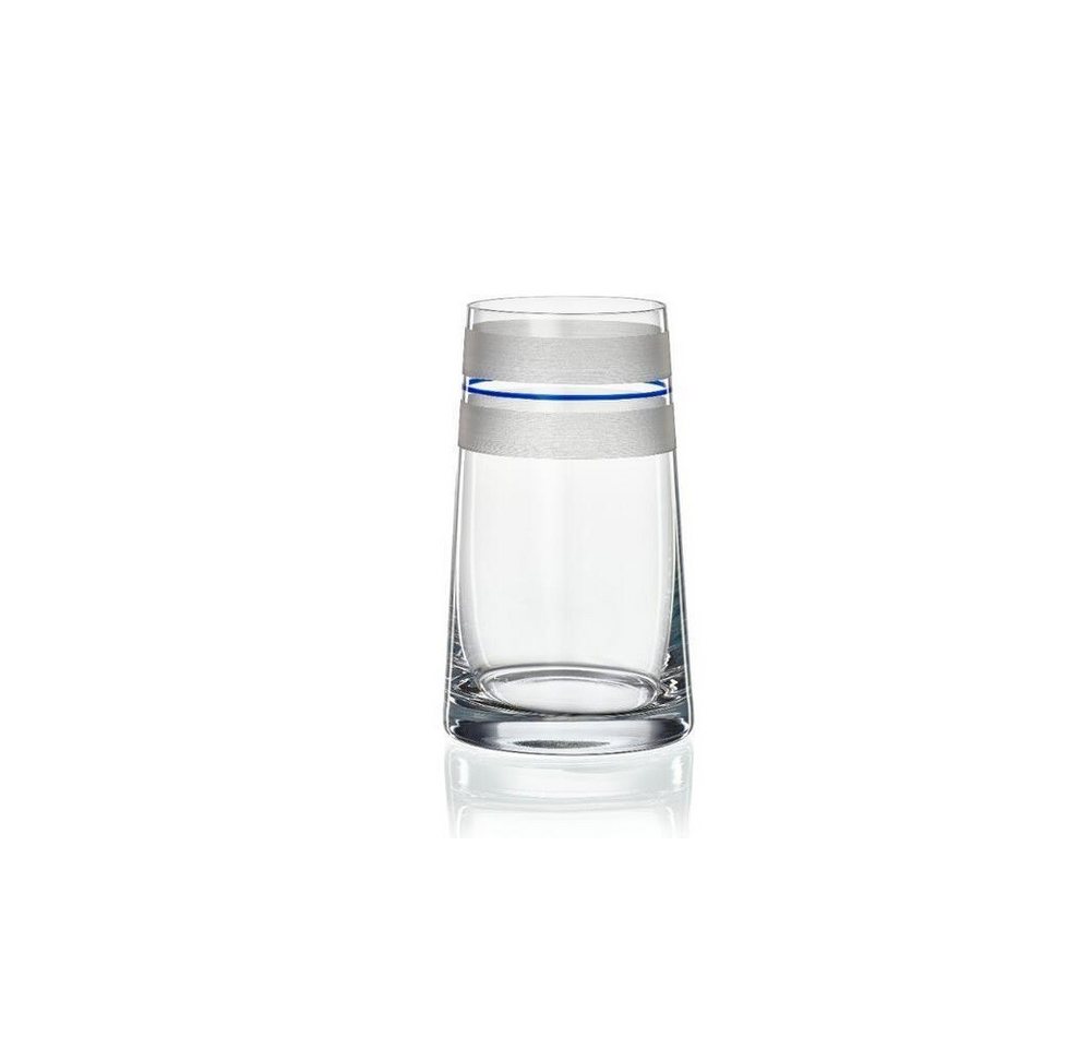 Crystalex Tischvase Vase Dekovase Kristallvase Stripes rot, gelb, blau oder grün 180 mm (1 St., 1 Vase), Kristallglas, handbemalt von Crystalex